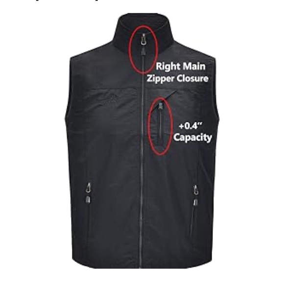 New Men Lightweight Vest Outdoor Leisure Vest with Pockets Windproof Jacket - Picture 6 of 7